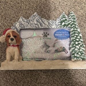 Holiday Time Festive Dog Frame with Santa Hat